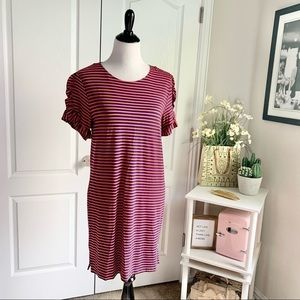 Hayton Stripe Ruffle Sleeve T-Shirt Dress